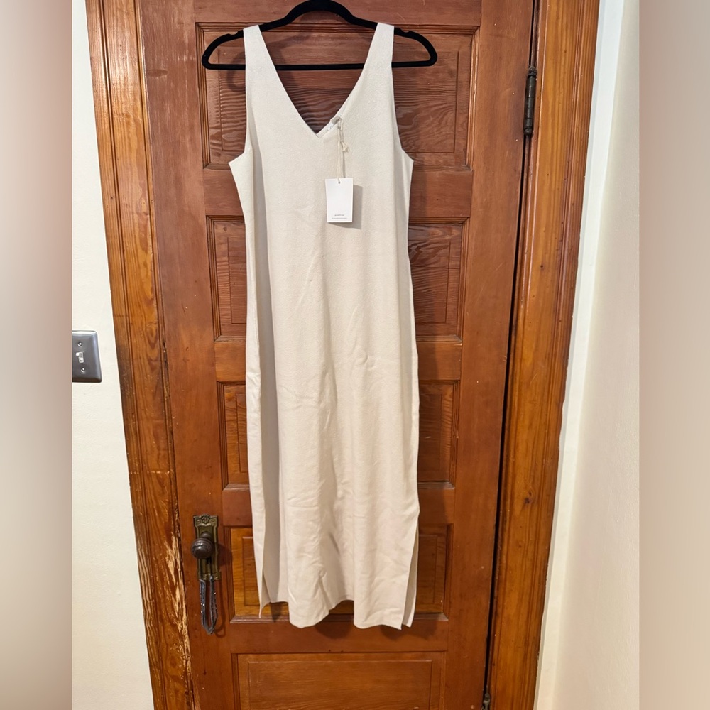 Garnet Hill Cream Maxi Dress
